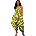 European And American Positioning Printing Fashion Loose Sleeveless Split Jumpsuit