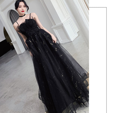 Black Evening Dress Temperamental Minority High-end