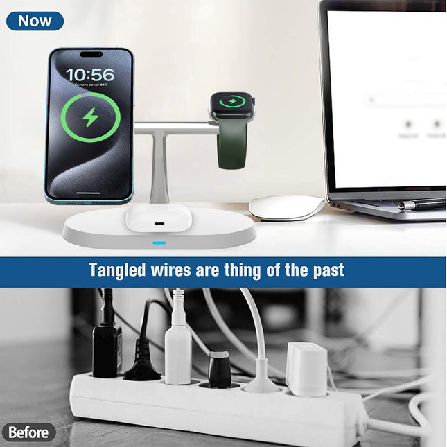 3in1 Magnetic Wireless Charger Stand For IWatch AirPod  15 14 13 16