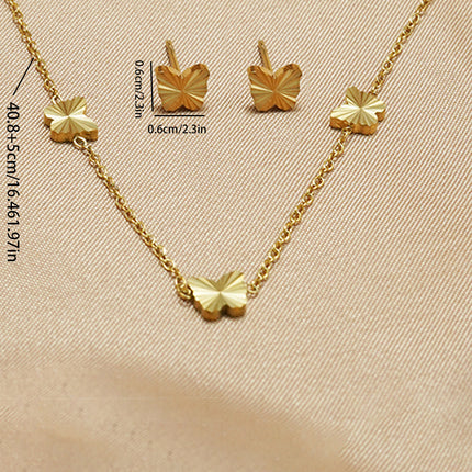 Lxalry 316L Stainless Steel 18K Gold-Plated Jewelry Set  Iridescent Blue White Gradient 3D Glass Star Pendant  Hypoallergenic Tarnish Free Earrings   Necklace  Beach Party   Daily Wear  Ocean Inspired