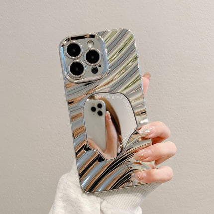 Advanced Silver Applicable To 16 Protective Case 15PROMAX Water Ripple Mirror Drop-resistant Phone Case