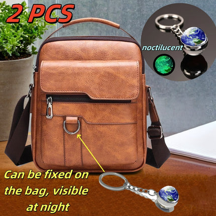 Retro Style Vertical Sloping Backpack, Fashionable Brown Single Shoulder Backpack, Multiple Compartments, Adjustable Shoulder Strap, Business Casual, Durable Cloth Bag Small Sloping Backpack, Glowing
