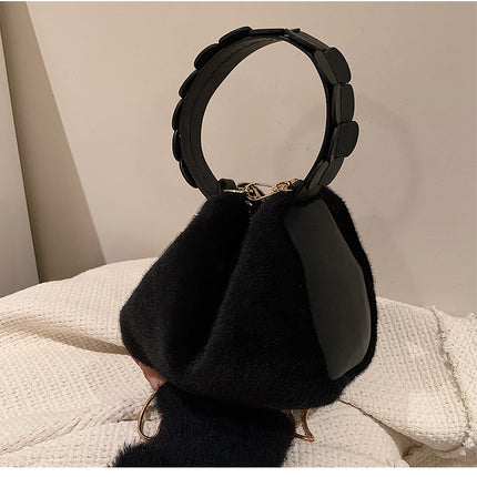 Autumn And Winter Small Furry Crossbody Hand Bag Female Bags