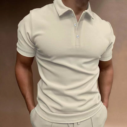 European And American Men's Button T-shirt