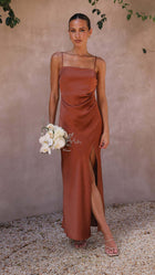 Summer Pure Color Split Dress Women