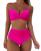Printed Two-piece Push-up Bikini High Waist Swimsuit
