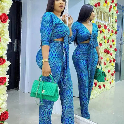 African Women Fashion Tops And Pants Set