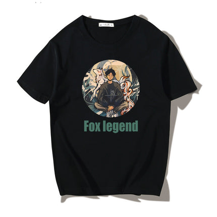 Short Sleeve T-shirt Men"s Fashion Brand Pure Cotton Harbor Style Versatile Summer New Loose Print Crew Neck Japanese