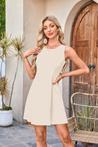 Sleeveless Crew Neck Club Party Mini Dress
