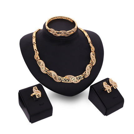 Four-piece Set Of New Hot Style Earrings Bracelets And Rings