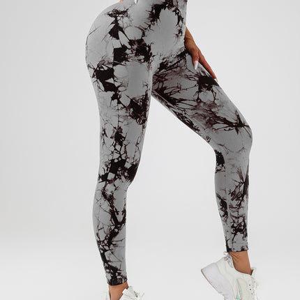 Tie Dye Slimming Yoga Leggings, Butt Lifting High Stretch Casual Fitness Yoga Pants, Women's Activewear