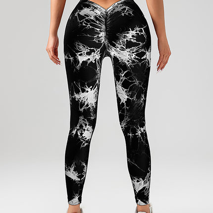 Tie Dye Slimming Yoga Leggings, Butt Lifting High Stretch Casual Fitness Yoga Pants, Women's Activewear