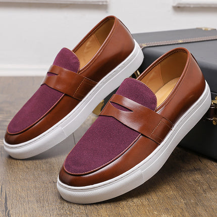 Korean Style Trendy Thick-soled Men's British Style Casual Leather Shoes