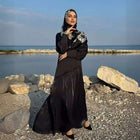 Women's Muslim Style Satin Stitching Design Elegant Fashion Dress