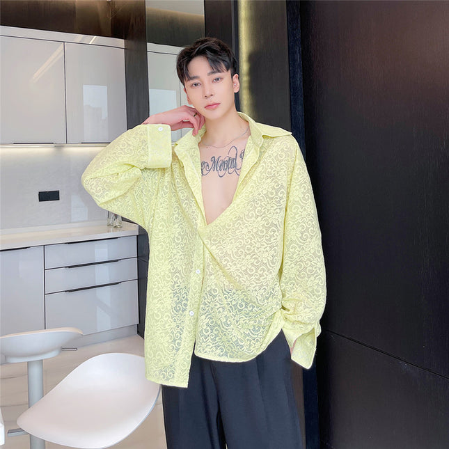 Loose And Lazy Shirt Transparent For Men