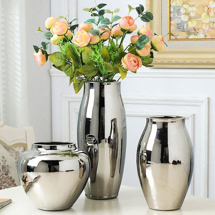 Decoration Soft Decoration Art Ceramic Gilded Silver Vase