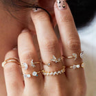 Women's Vintage Water Drop Diamond Ring Suit