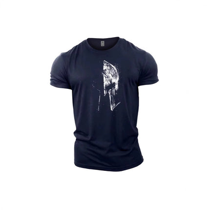 Europe And America Cross Border Helmet Series Men's Fashion Cotton Printed T-shirt