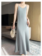 Spring And Summer New Silk Satin High-grade Suspenders Dress Women