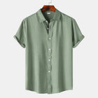 Teenagers Solid Color Short-sleeved Lapel Shirt Top