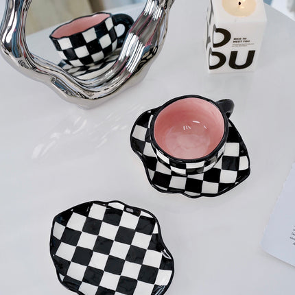 Black And White Checkerboard Mug Creative Net Red Mug