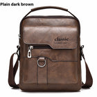 Popular Men's Messenger Bag One Shoulder Retro Business Backpack PU Leather Flaps Crossbody Bags Business Flap Male Solid Travel Bag