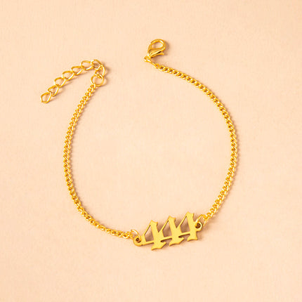 Stainless Steel Number 444 Chain Bracelets For Women