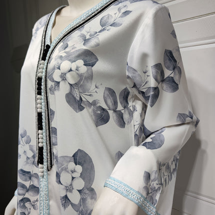 Muslim Female Hui Print Dress Robe