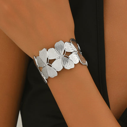 Lxalry Platinum Plated Stainless Steel Floral Carved Mirror Bracelet Hypoallergenic Skin Safe Jewelry With Artisan Polish Never Tarnish Luxury Gift For Women S Daily   Evening Wear
