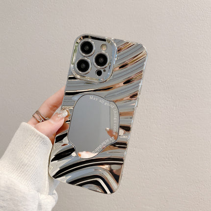 Advanced Silver Applicable To 16 Protective Case 15PROMAX Water Ripple Mirror Drop-resistant Phone Case