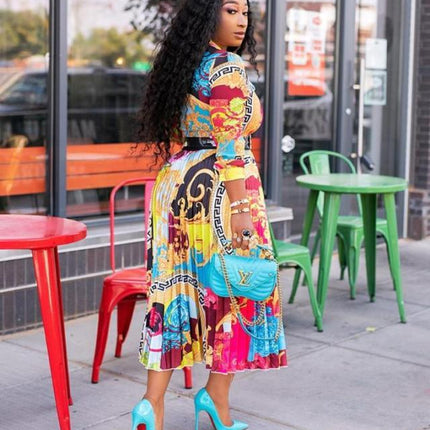 Fashion print plus size dress