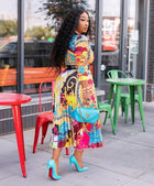 Fashion print plus size dress