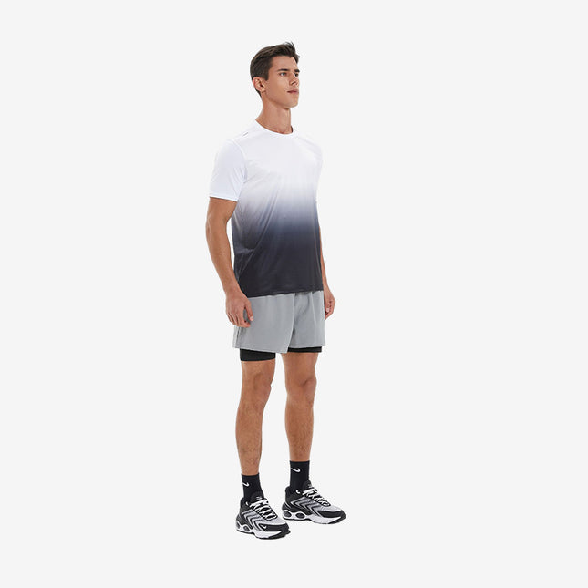 Sports Short Sleeve Men's Quick-drying Elastic Breathable Wicking Round Neck Muscle