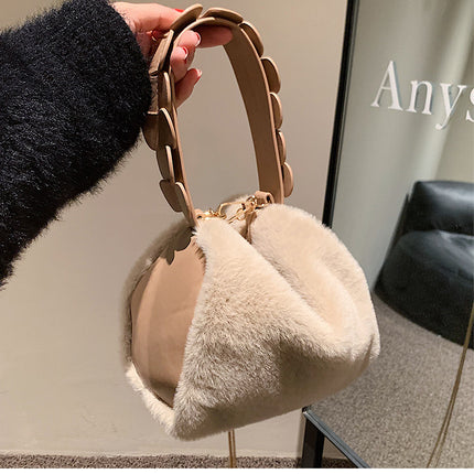 Autumn And Winter Small Furry Crossbody Hand Bag Female Bags