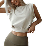 Women's Fashion Solid Color Short Round Neck Sleeveless Top