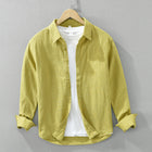 Long Sleeve Shirt Men's Fashion Casual Artistic Loose Linen Top
