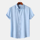 Teenagers Solid Color Short-sleeved Lapel Shirt Top