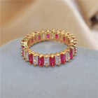 Seven colored zircon rings