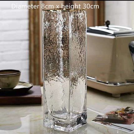 Transparent Gold-painted Glass Vases Flower Home Decor Wedding Decoration