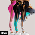 3 Pack Women's Gradient Color Butterfly Hollow High Waist Butt Lifting Long Fitness Pants, Seamless Leggings For Women High Waist Yoga Pants, Scrunch Butt Lifting Elastic Tights