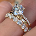 Elegant Three-piece Set Inlaid Zircon Elegant Diamond Ring