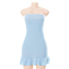 Solid Color Pleated Sheath Short Dress