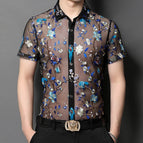 Short Sleeve Embroidered Bird