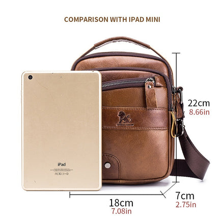 Men's Casual Simple First Layer Small Cowhide Crossbody Bag