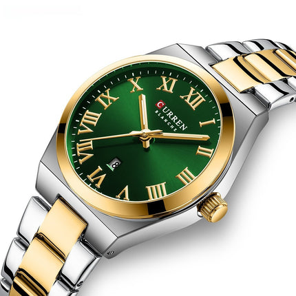 Women's Fashion Calendar Women's Watch Casual Steel Belt