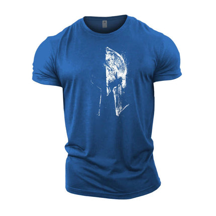 Europe And America Cross Border Helmet Series Men's Fashion Cotton Printed T-shirt