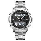 Multifunctional Men's Steel Strap Watch Double Display Sports