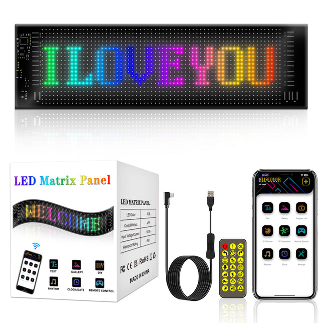 14 Inch Programmable Pixel Panel With Preloaded Animations Scrollable Display For Multi Scenario Use In Support Events Parties And Transportation