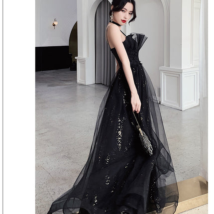 Black Evening Dress Temperamental Minority High-end
