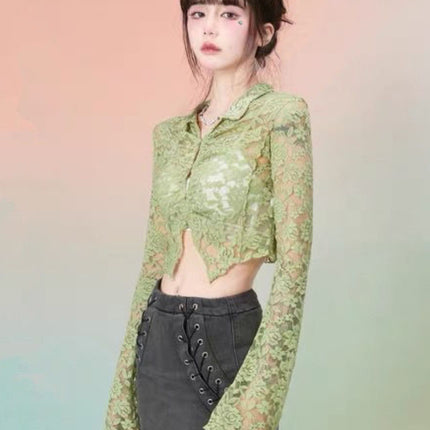 Temperament Short Long-sleeved Shirt Tops For Women